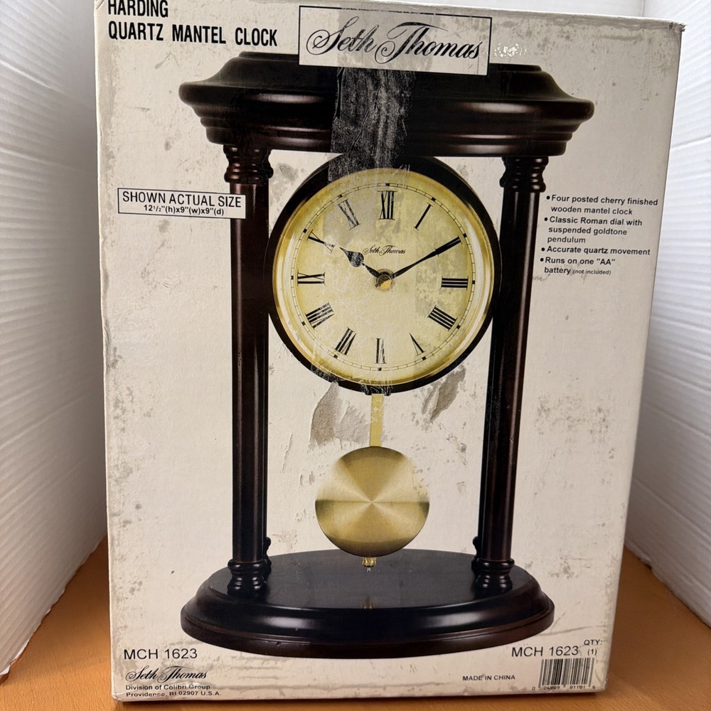 NEW IN BOX SETH THOMAS HARDING TABLE/MANTEL CLOCK MCH-1623  READ & SEE PICTURES